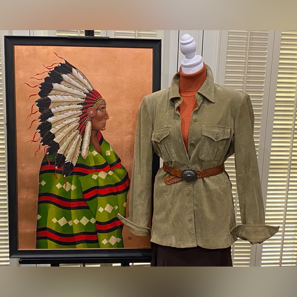 Liz Claiborne Collection beige suede 1970’s jacket